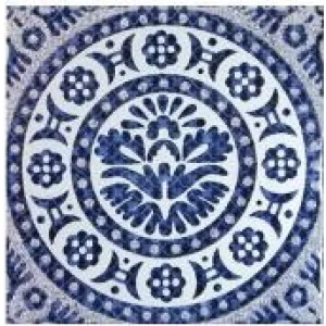 Декор Керами стеклянный Восточные узоры синий под аллегро 8х8