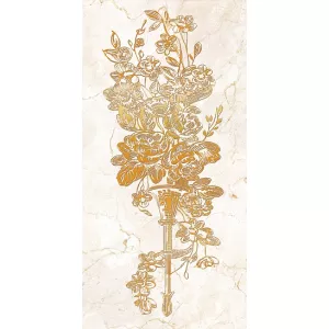 Декор Нефрит-Керамика золото 04-01-1-10-03-29-483-0	50х25