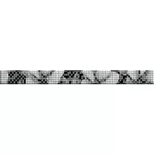 Бордюр Cersanit Black&White BW7H231 стеклянный черный 4x44