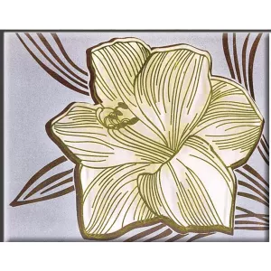 Декор Керами стеклянный Лилия коричневый под кензо 10х8